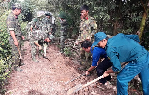 Thực hiện tốt phong trào thi đua “LLVT chung sức xây dựng NTM”. Ảnh: Thanh Lâm