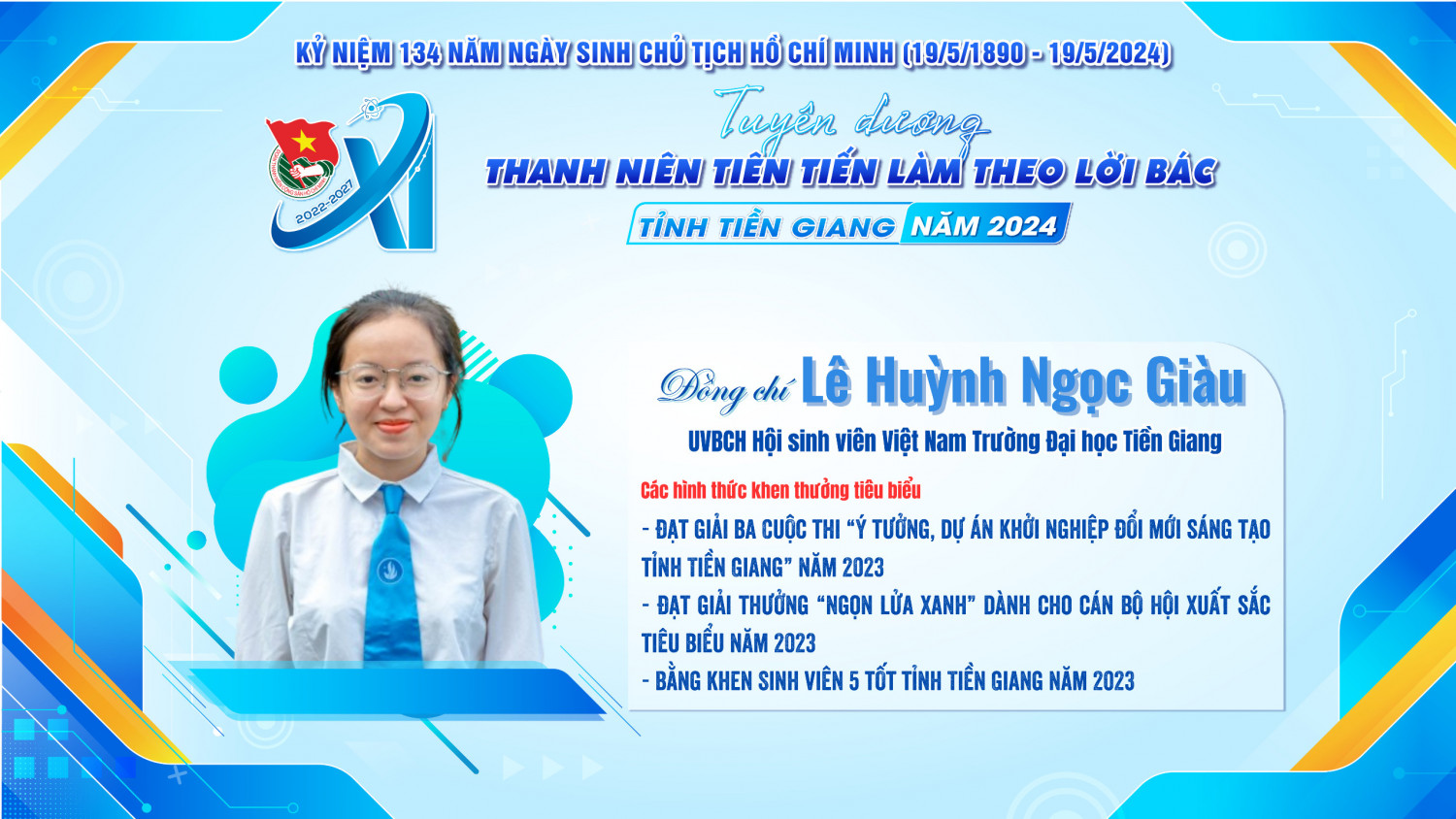 Sinh viên Lê Huỳnh Ngọc Giàu tích cực làm theo lời Bác